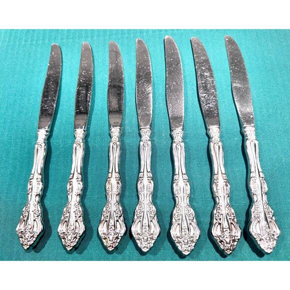 Oneida Michelangelo Cube Heirloom Stainless Dinner Knives-Set of 7 - Picture 3 of 3